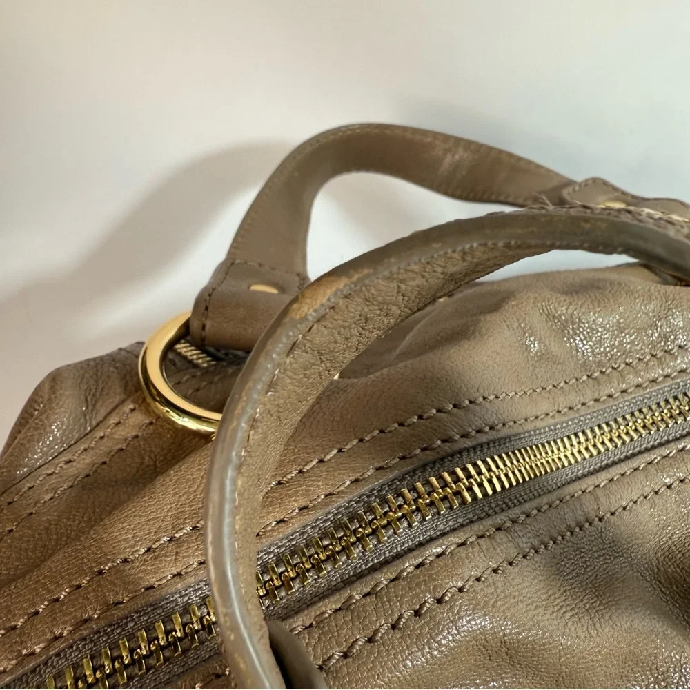 Michael Kors Moxley Taupe Leather Shoulder Crossbody Bag